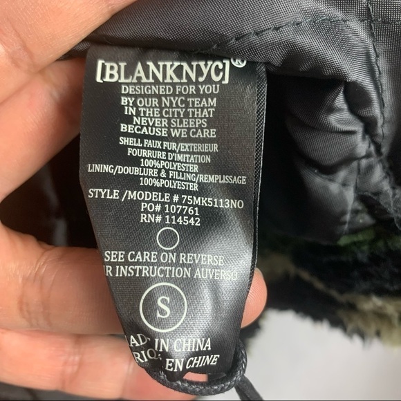 Blank NYC Faux Sherpa Teddy Camo jacket Size Small - Picture 7 of 10